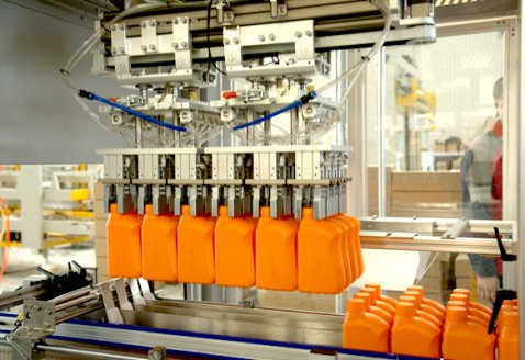 機(jī)油桶裝箱包裝線