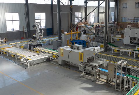 燃料棒自動(dòng)套膜收縮碼垛包裝線